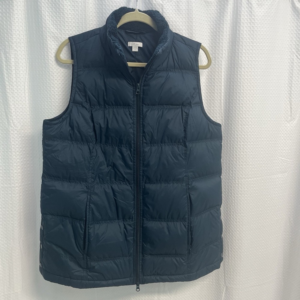 J. Jill Down Quilted Blue Puffer Vest Outdoor Gorpcore Hiking LP Autumn Style